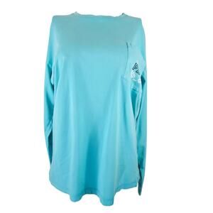 Victoria's Secret PINK Blue Large Logo Lightweight Long Sleeve T-Shirt Women's M